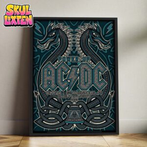 ACDC Power Up Tour Poster At Ullevi Stadium In Gothenburg Sweden July 28 and August 1 2025 Nordic Dragon Artwork Home Decor Poster Canvas