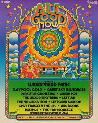 All Good Now Festival Poster At Merriweather Post Pavilion In Columbia Maryland June 13–14 2026 Psychedelic Retro Artwork