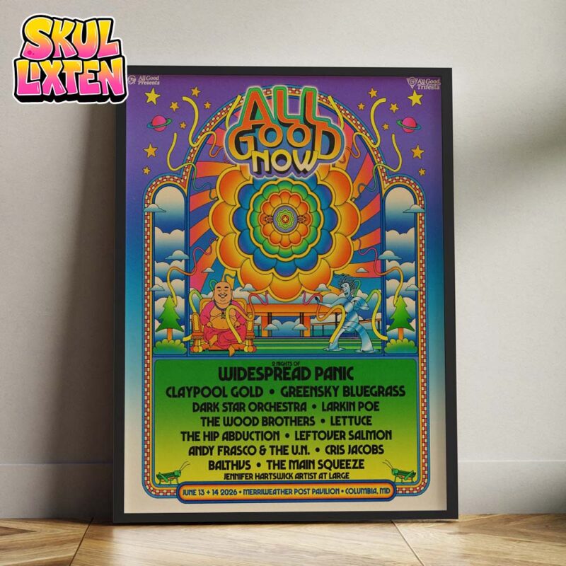 All Good Now Festival Poster At Merriweather Post Pavilion In Columbia Maryland June 13–14 2026 Psychedelic Retro Artwork Home Decor Poster Canvas