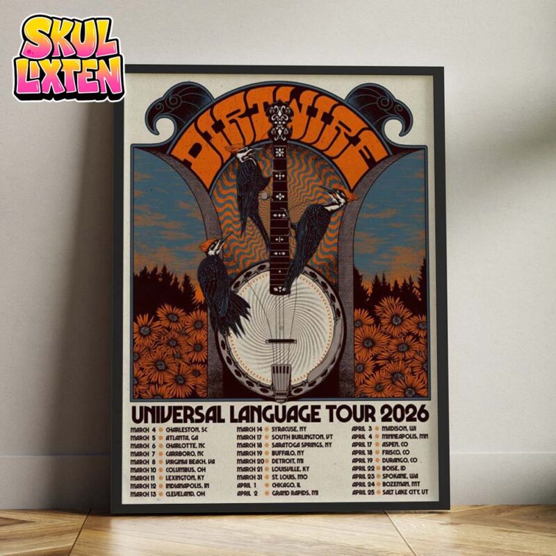 Dirtwire Universal Language Tour 2026 Retro Banjo Home Decor Poster Canvas