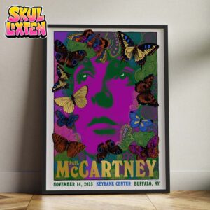 Paul McCartney Live Poster At KeyBank Center In Buffalo New York On November 14 2025 Butterfly Psychedelic Artwork Home Decor Poster Canvas